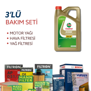Skoda Kodiaq 1.4 Tsi (2016-2019) Castrol Motor Yağlı Bakım Seti 3 Parça Set