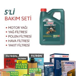 Skoda Kamiq 1.6 TDI (2020-2022) Castrol 10W-40 Motor Yağlı Bakım Seti 5 Parça Set