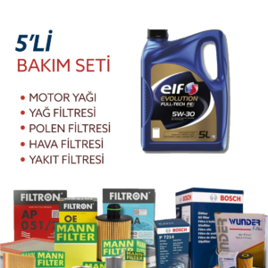 Seat Leon 1.9 TDI (2006-2010) Castrol 10W-40 Motor Yağlı Bakım Seti 5 Parça Set