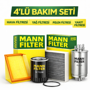 MANN Citroen C-Elysee 1.6 Dizel Filtre Bakım Seti (2012-2017) 4 Lü