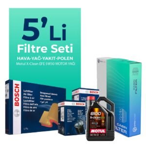 Bosch Audi A3 1.6 Dizel Filtre Bakım Seti Motul Motor Yağlı (2012-2019) 5 Li