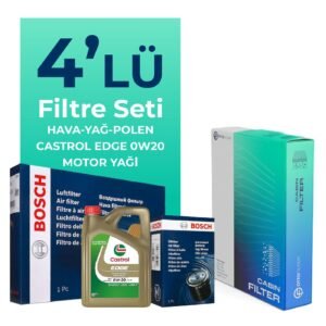 Bosch Audi A3 30 TFSI 1.0 Filtre Bakım Seti Castrol Motor Yağlı (2020-2024) 4 Lü