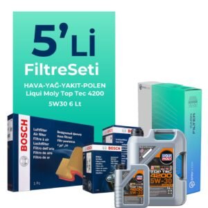 Bosch BMW 6.40 Dizel xDrive Filtre Bakım Seti Liqui Moly Motor Yağlı (2011-2018) 5 Li