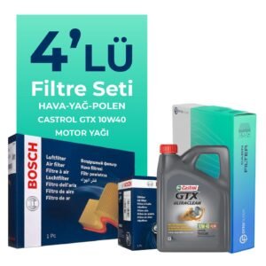 BOSCH Fiat Doblo 1.4 Benzinli Filtre Bakım Seti Castrol Motor Yağlı (2001-2010) 4 Lü