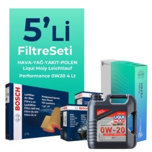 Bosch Fiat Egea 1.3 Dizel Filtre Bakım Seti Liqui Moly Motor Yağlı (2019-2023) 5 Li