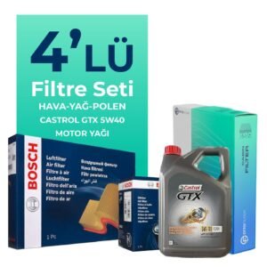 BOSCH Fiat Fiorino 1.4 Benzinli Filtre Bakım Seti Castrol Motor Yağlı (2016-2024) 4 Lü