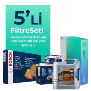 BOSCH Fiat Punto Evo 1.3 Dizel Filtre Bakım Seti Liqui Moly Motor Yağlı EURO 5 (2008-2015) 5 Li