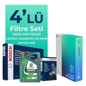 BOSCH Ford Transit Custom 2.2 Dizel Filtre Bakım Seti Castrol Motor Yağlı (2012-2019) 4 Lü