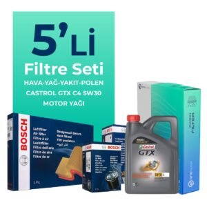 BOSCH Kia Rio 1.5 Dizel Filtre Bakım Seti Castrol Motor Yağlı (2007-2011) 5 Li