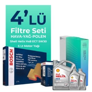 Bosch Mercedes SLK200 Kompresor Filtre Bakım Seti Shell Motor Yağlı (2011-2015) 4 Lü