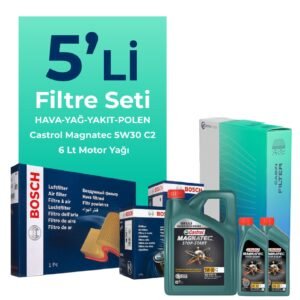 BOSCH Peugeot Boxer 2.2 Dizel Filtre Bakım Seti Castrol Motor Yağlı (2006-2013) 5 Li
