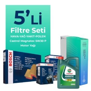 BOSCH Peugeot Partner 1.5 Dizel Filtre Bakım Seti Castrol Motor Yağlı (2019-2024) 5 Li