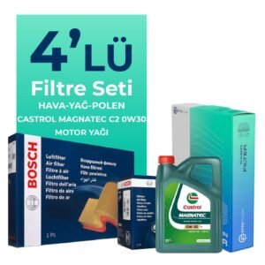 BOSCH Peugeot Partner 1.6 BlueHDi Dizel Filtre Bakım Seti Castrol Motor Yağlı (2015-2018) 4 Lü