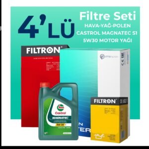 Filtron Alfa Mito 1.3 Dizel Filtre Bakım Seti Castrol Motor Yağlı (2009-2018) 4 Lü