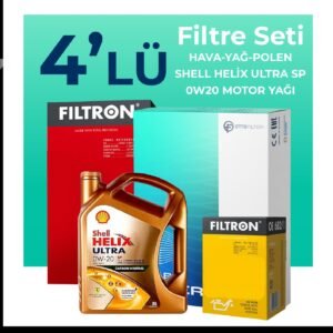 Filtron Audi A3 35 TFSI 1.5 Filtre Bakım Seti Shell Motor Yağlı (2020-2024) 4 Lü