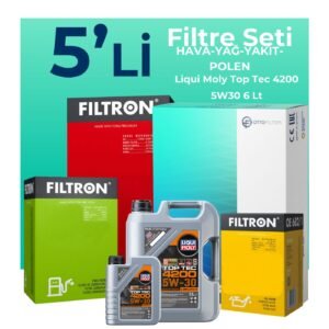 Filtron BMW 5.20 Dizel Filtre Bakım Seti Liqui Moly Motor Yağlı (2005-2008) 5 Li
