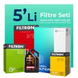 Filtron BMW X1 1.6 Dizel Filtre Bakım Seti Motul Motor Yağlı (2015-2017) 5 Li