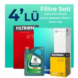 Filtron Citroen C3 Aircross 1.5 Dizel Filtre Bakım Seti Castrol Motor Yağlı (2017-2022) 4 Lü