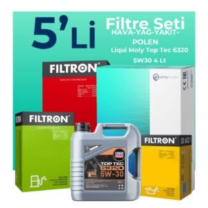 Filtron Citroen DS7 CrossBack 1.5 Dizel Filtre Bakım Seti Liqui Moly Motor Yağlı (2017-2023) 5 Li