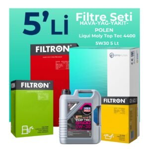 Filtron Dacia Dokker 1.5 Dizel Filtre Bakım Seti Liqui Moly Motor Yağlı (2012-2018) 5 Li