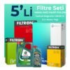 Filtron Fiat 500L 1.6 Dizel Filtre Bakım Seti Castrol Motor Yağlı (2012-2018) 5 Li