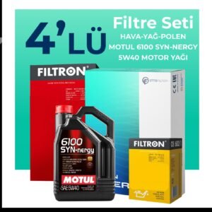Filtron Fiat Bravo 1.4 T-Jet Benzinli Filtre Bakım Seti Motul Motor Yağlı (2007-2015) 4 Lü