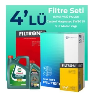 Filtron Fiat Bravo 1.6 Dizel Filtre Bakım Seti Castrol Motor Yağlı (2007-2015) 4 Lü