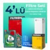 Filtron Fiat Linea 1.6 Dizel Filtre Bakım Seti Castrol Motor Yağlı (2009-2017) 4 Lü