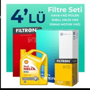 Filtron Fiat Siena 1.2 Benzinli Filtre Bakım Seti Shell Motor Yağlı (2000-2012) 4 Lü