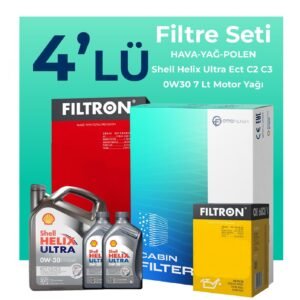 Filtron Ford Courier 1.5 EcoBlue Filtre Bakım Seti Shell Motor Yağlı (2024-2025) 4 Lü
