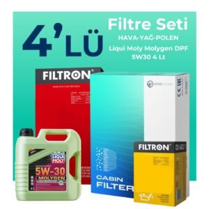 Filtron Ford Courier 1.6 Dizel Filtre Bakım Seti Liqui Moly Motor Yağlı (2014-2019) 4 Lü