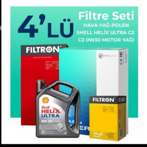 Filtron Ford Fiesta 1.5 Dizel Filtre Bakım Seti Shell Motor Yağlı (2017-2020) 4 Lü