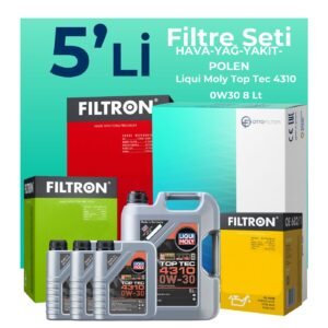 Filtron Ford Tourneo Custom 2.0 Dizel Filtre Bakım Seti Liqui Moly Motor Yağlı (2015-2023) 5 Li