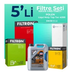 Filtron Hyundai Accent Era 1.5 Dizel Filtre Bakım Seti Liqui Moly Motor Yağlı (2006-2012) 5 Li