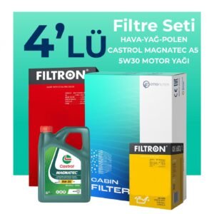 Filtron Hyundai Accent Era 1.6 Benzin Filtre Bakım Seti castrol Motor Yağlı (2006-2012) 4 Lü