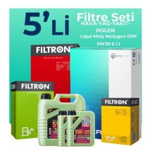 Filtron Jaguar XF 2.2 Dizel Filtre Bakım Seti Liqui Moly Motor Yağlı (2010-2015) 5 Li