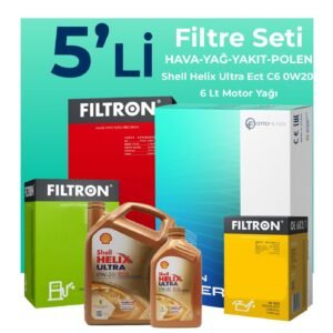 Filtron Mercedes GLC220 Dizel Filtre Bakım Seti Shell Motor Yağlı (2023-2025) 5 Li