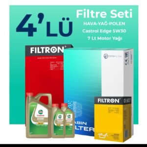 Filtron Mitsubishi L200 2.2 Dizel Filtre Bakım Seti Castrol Motor Yağlı (2018-2022) 4 Lü