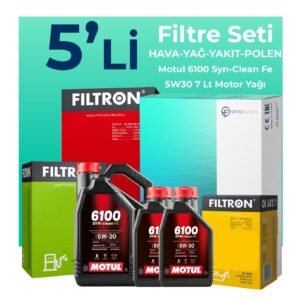 Filtron Mitsubishi L200 2.2 Dizel Filtre Bakım Seti Motul Motor Yağlı (2018-2022) 5 Li
