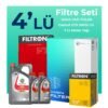 Filtron Nissan Skystar 2.5 Dizel Filtre Bakım Seti Castrol Motor Yağlı (2008-2012) 4 Lü
