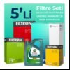Filtron Opel Astra H 1.3 Dizel Filtre Bakım Seti Castrol Motor Yağlı (2005-2011) 5 Li