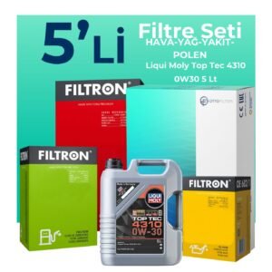 Filtron Opel Grandland 1.6 Dizel Filtre Bakım Seti Liqui Moly Motor Yağlı (2017-2024) 5 Li