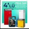 Filtron Peugeot 301 1.6 BlueHDi Dizel Filtre Bakım Seti Castrol Motor Yağlı (2014-2020) 4 Lü