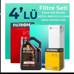 Filtron Peugeot 301 1.6 BlueHDi Dizel Filtre Bakım Seti Motul Motor Yağlı (2014-2020) 4 Lü
