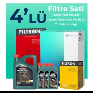 Filtron Peugeot Boxer 2.2 Dizel Filtre Bakım Seti Castrol Motor Yağlı (2014-2016) 4 Lü