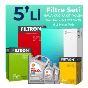 Filtron Peugeot Expert 1.5 Dizel Filtre Bakım Seti Shell Motor Yağlı (2017-2025) 5 Li