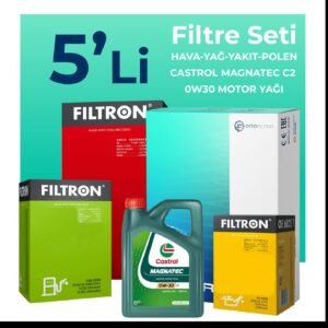 Filtron Peugeot Expert 2.0 Dizel Filtre Bakım Seti Castrol Motor Yağlı (2017-2024) 5 Li