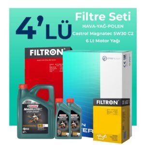 Filtron Range Rover Sport 3.0 Dizel Filtre Bakım Seti Castrol Motor Yağlı (2013-2018) 4 Lü