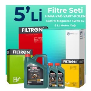 Filtron Range Rover Sport 3.0 Dizel Filtre Bakım Seti Castrol Motor Yağlı (2013-2018) 5 Li