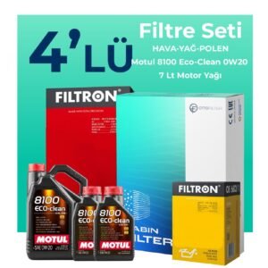 Filtron Range Rover Vogue 2.0 Benzin Filtre Bakım Seti Motul Motor Yağlı (2018-2021) 4 Lü